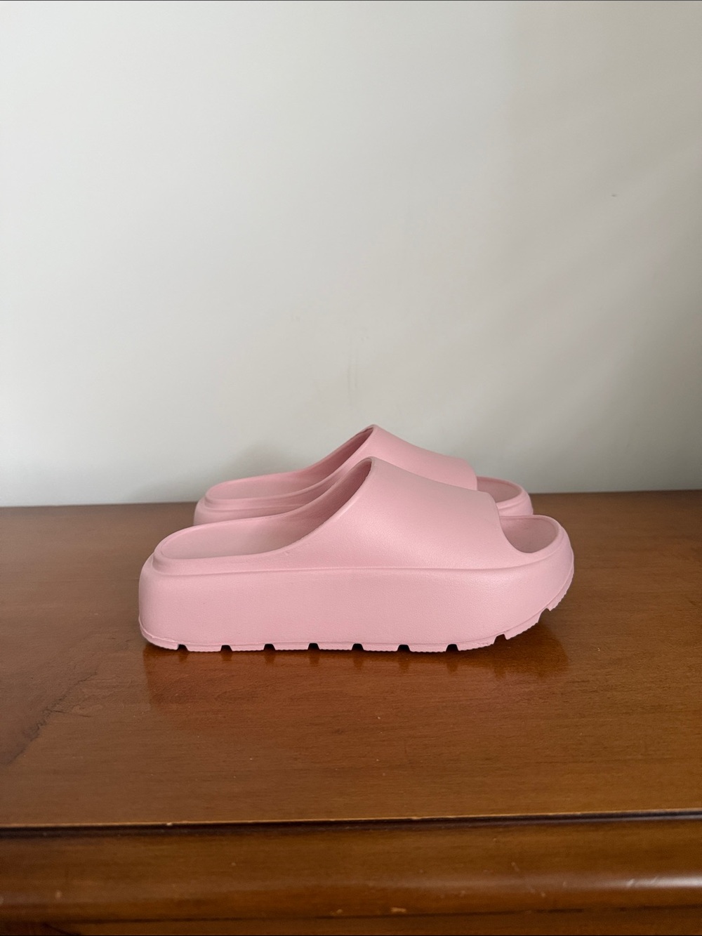 Women's Pink Platform Slide Sandals